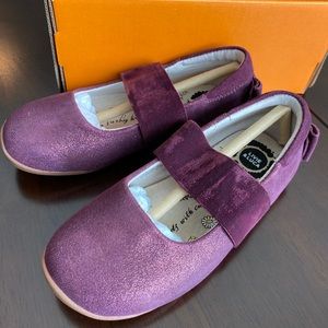 Livie & Luca Aria - Metallic Suede Leather, Burgundy Shimmer